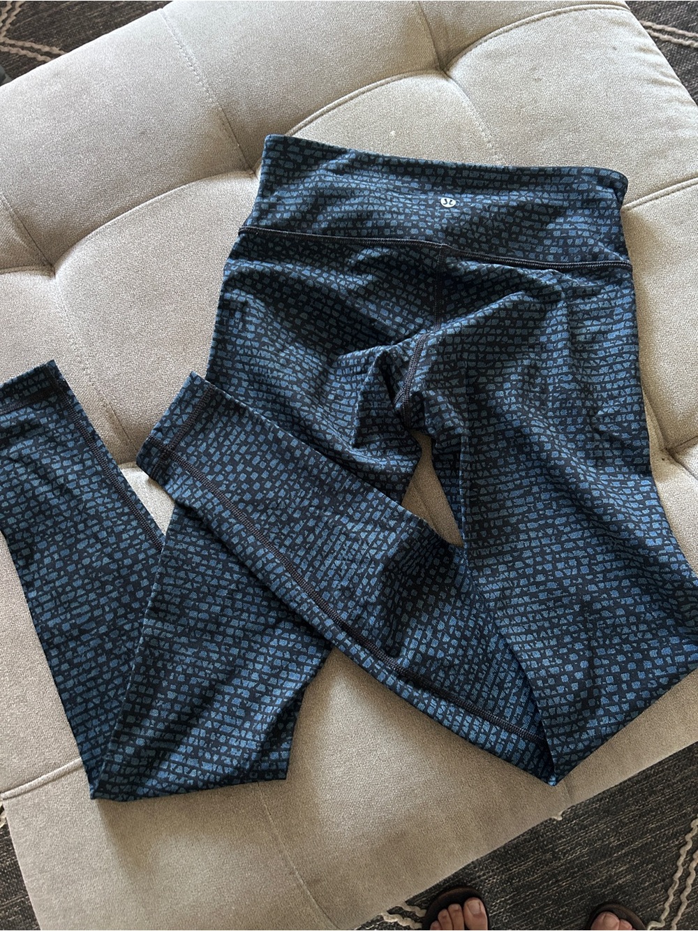 lululemon athletica Black Patterned High-Waist Leggings